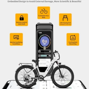 luckeep x2 [torque sensor] electric bike for adults 1200w peak,28mph 80miles,20ah, 26'' *3.0'' step thru ebikes hydraulic brake